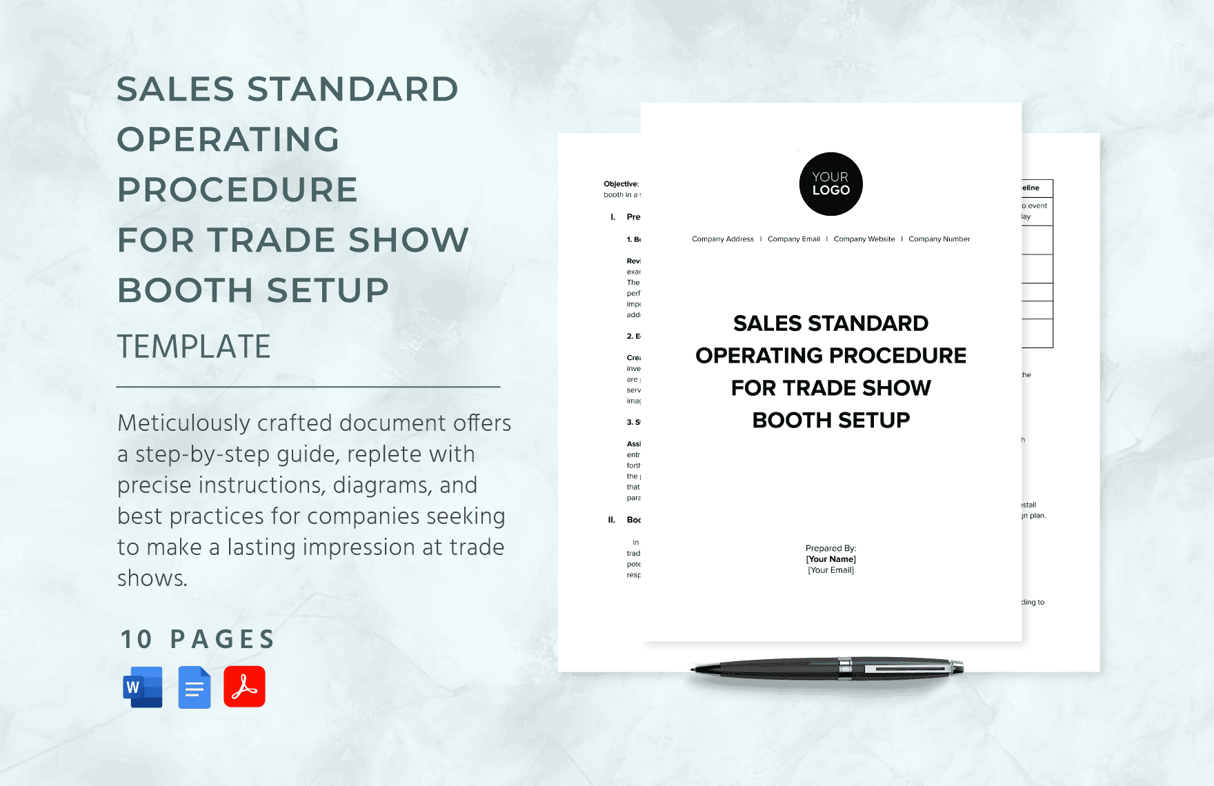 Sales Standard Operating Procedure for Trade Show Booth Setup Template in Word, Google Docs, PDF