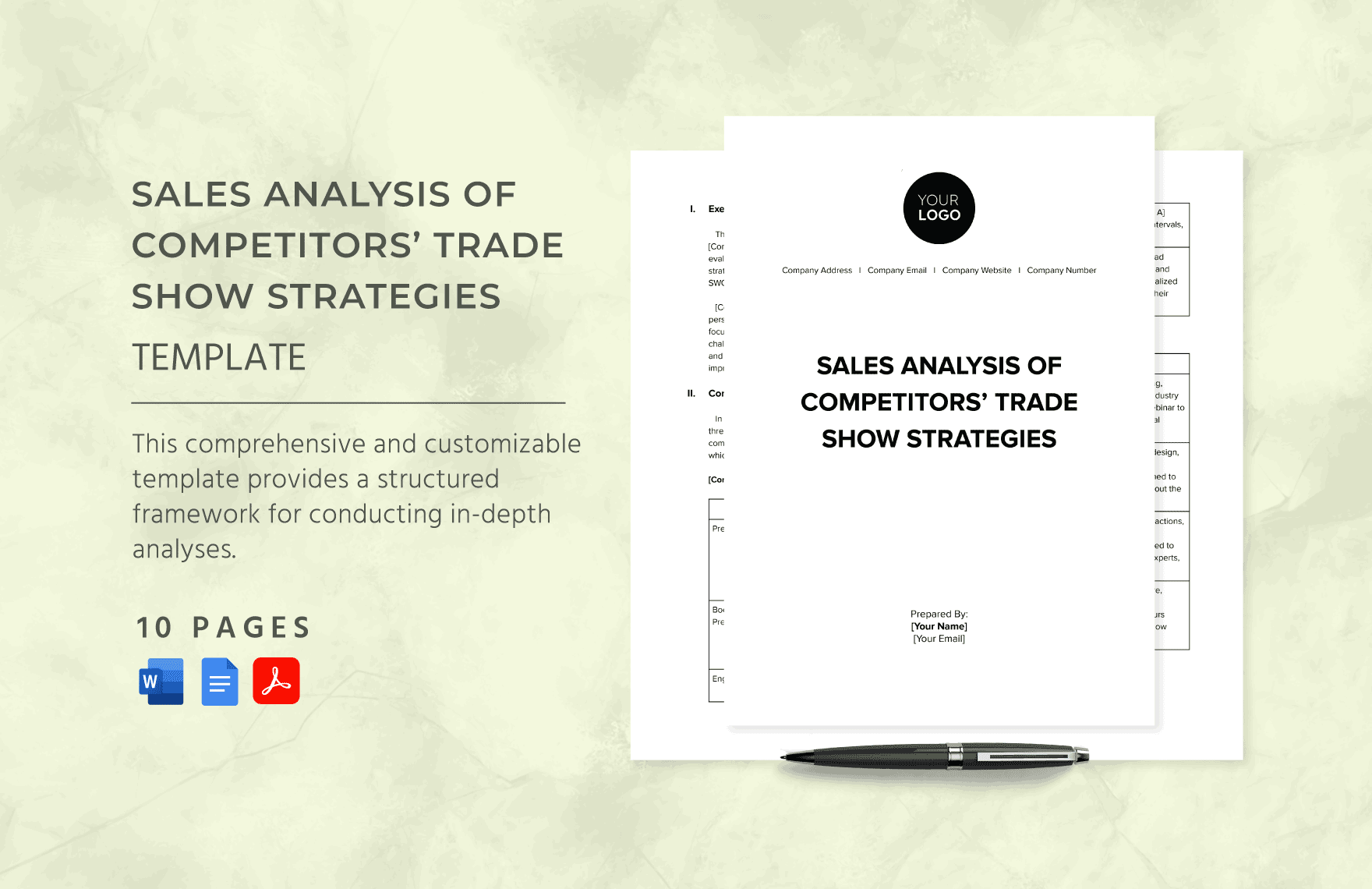 Sales Analysis of Competitors’ Trade Show Strategies Template