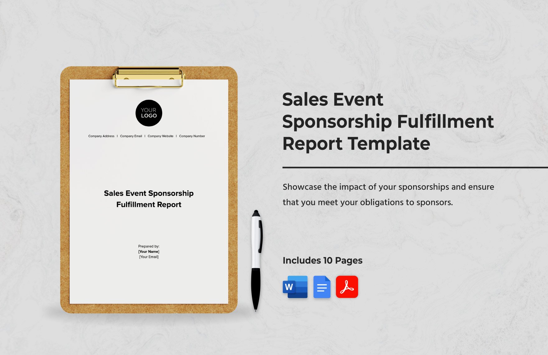 Sales Event Sponsorship Fulfillment Report Template