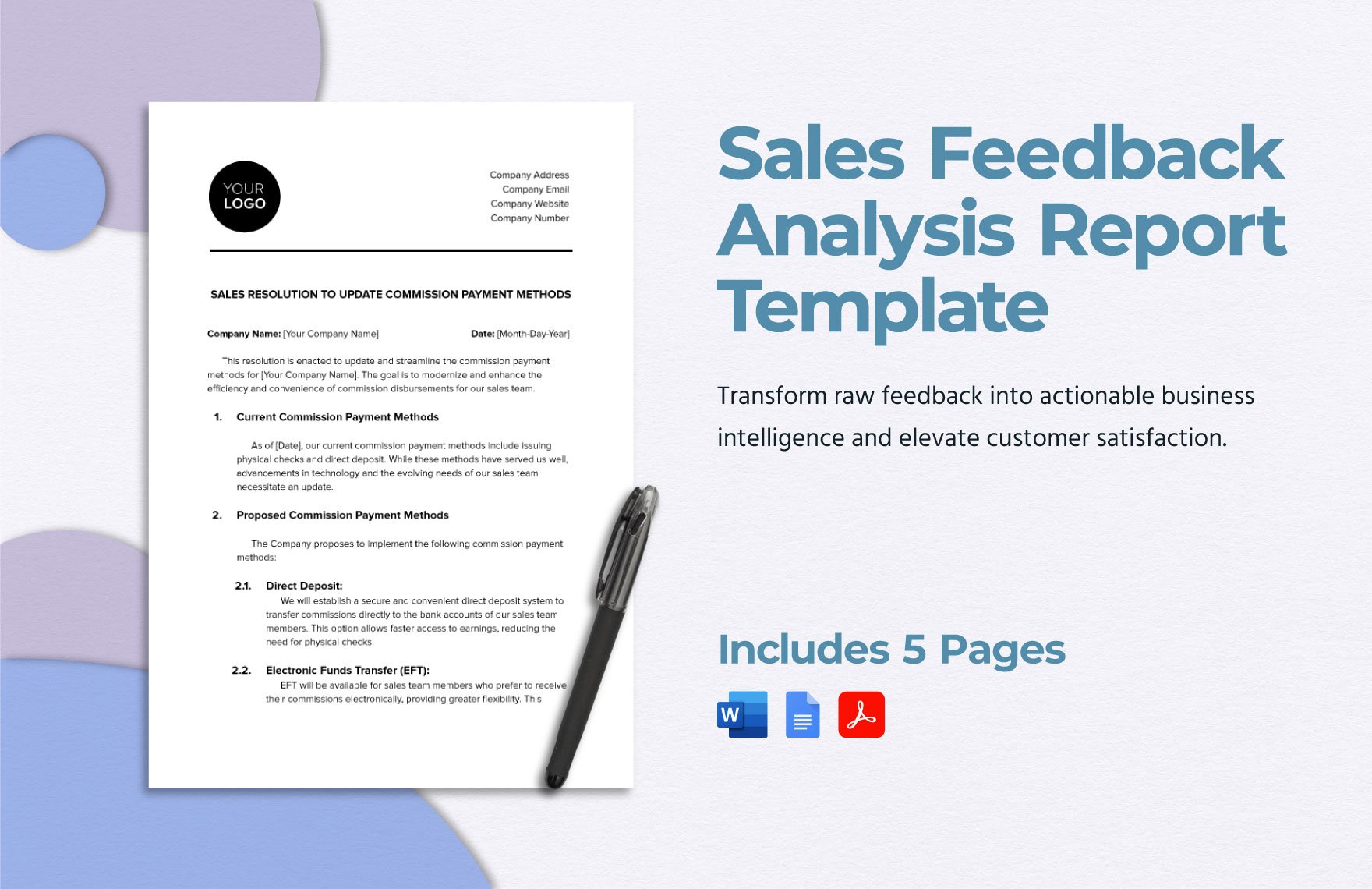 Sales Feedback Analysis Report Template