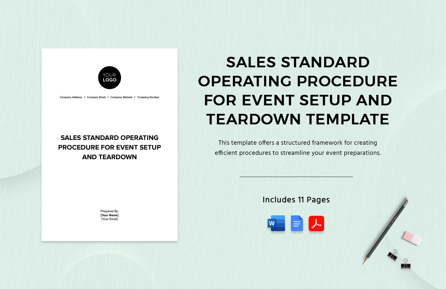 Sales Standard Operating Procedure for Event Setup and Teardown Template