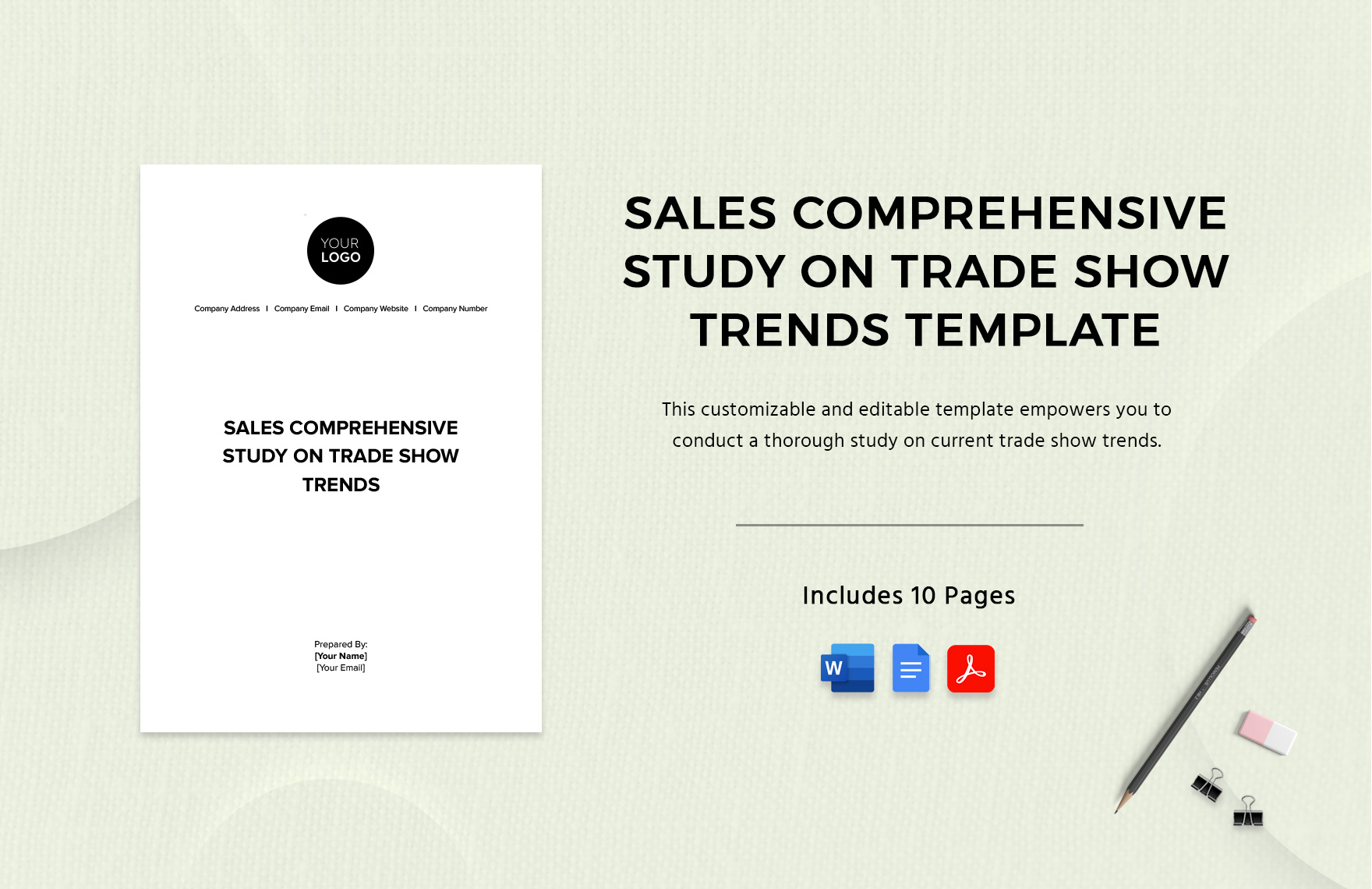 Sales Comprehensive Study on Trade Show Trends Template