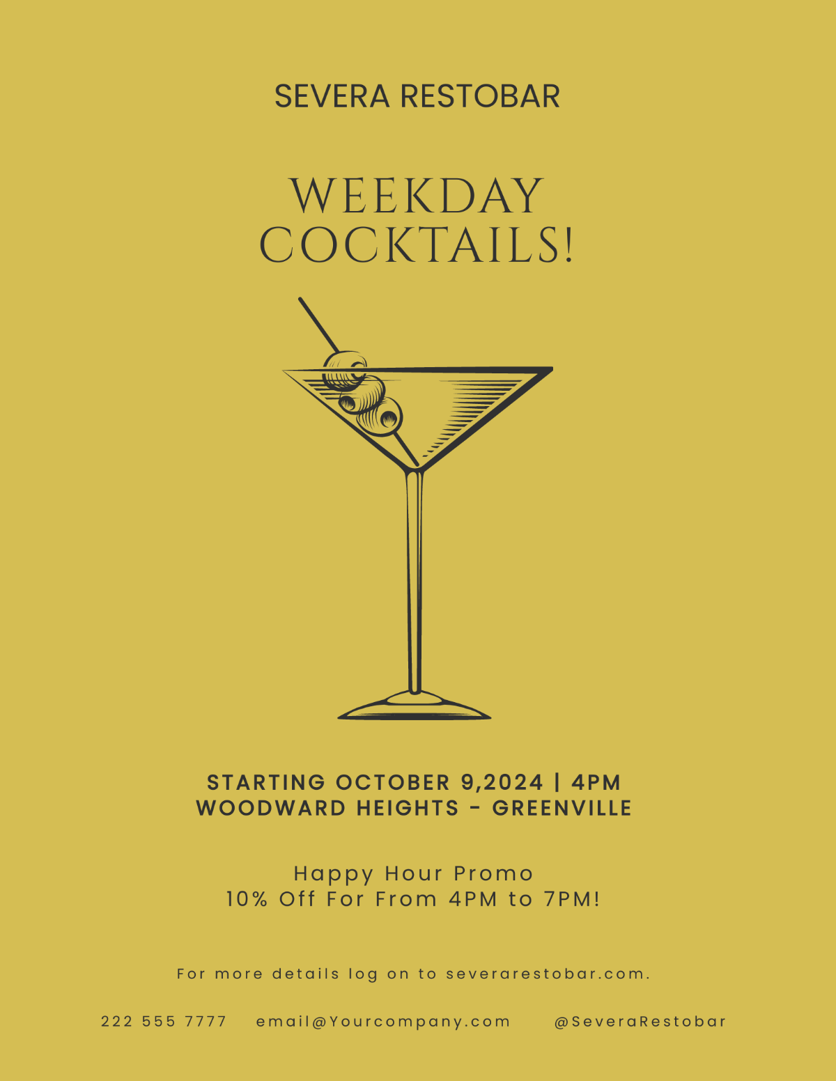 Weekdays Cocktails Flyer