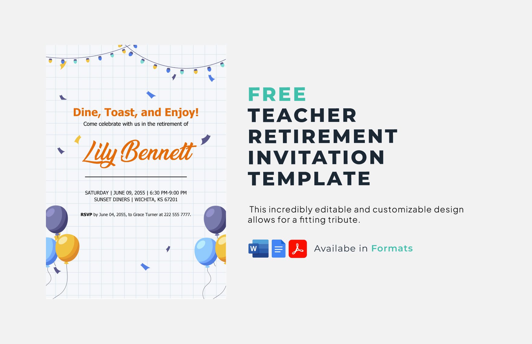 Teacher Retirement Invitation Template