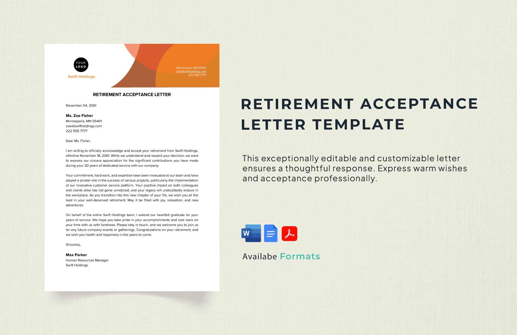 Retirement Acceptance Letter Template