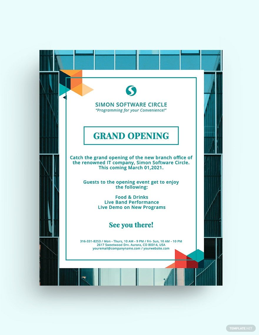 IT Company Grand Opening Flyer Template