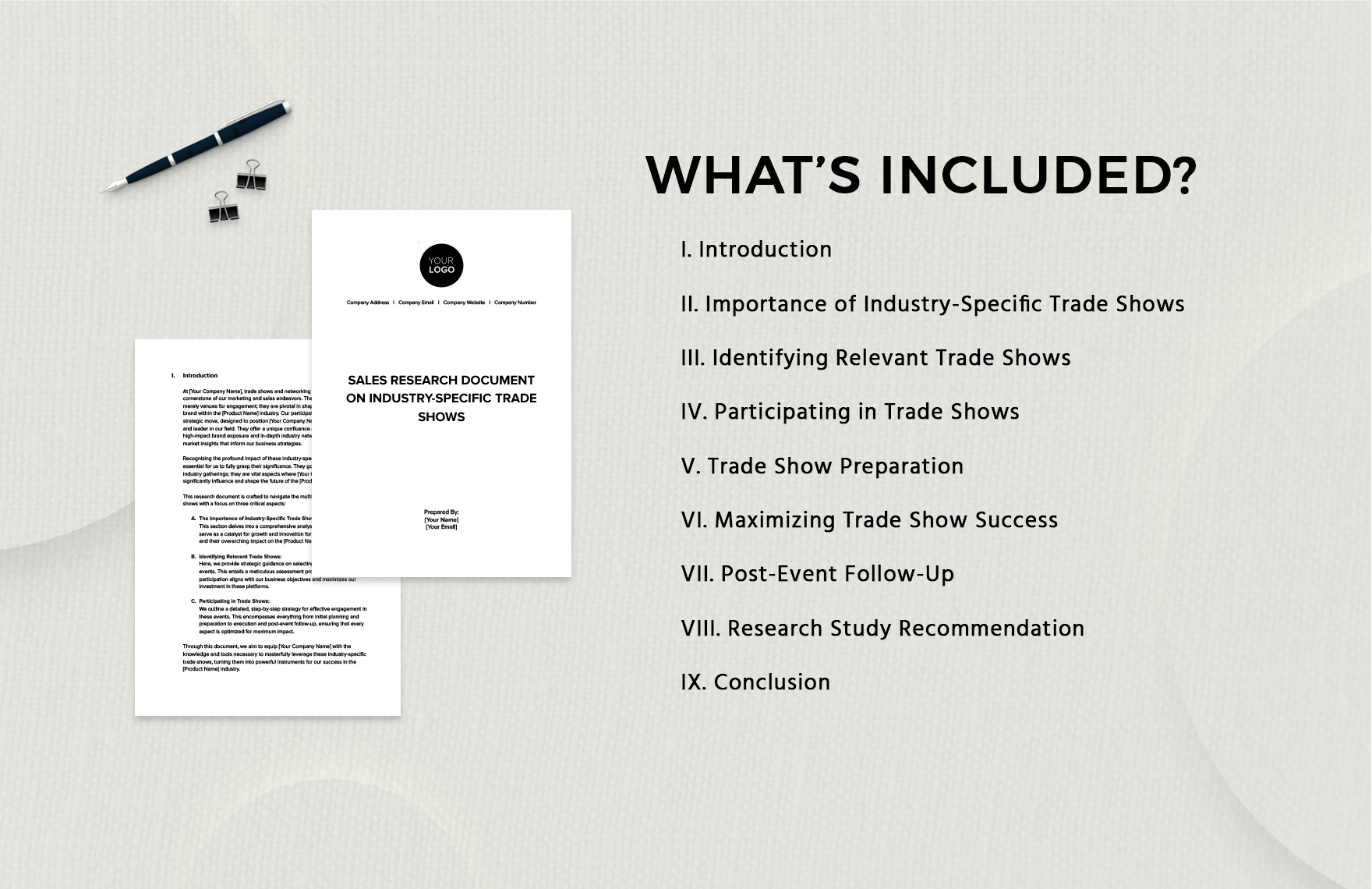 Sales Research Document on Industry-Specific Trade Shows Template
