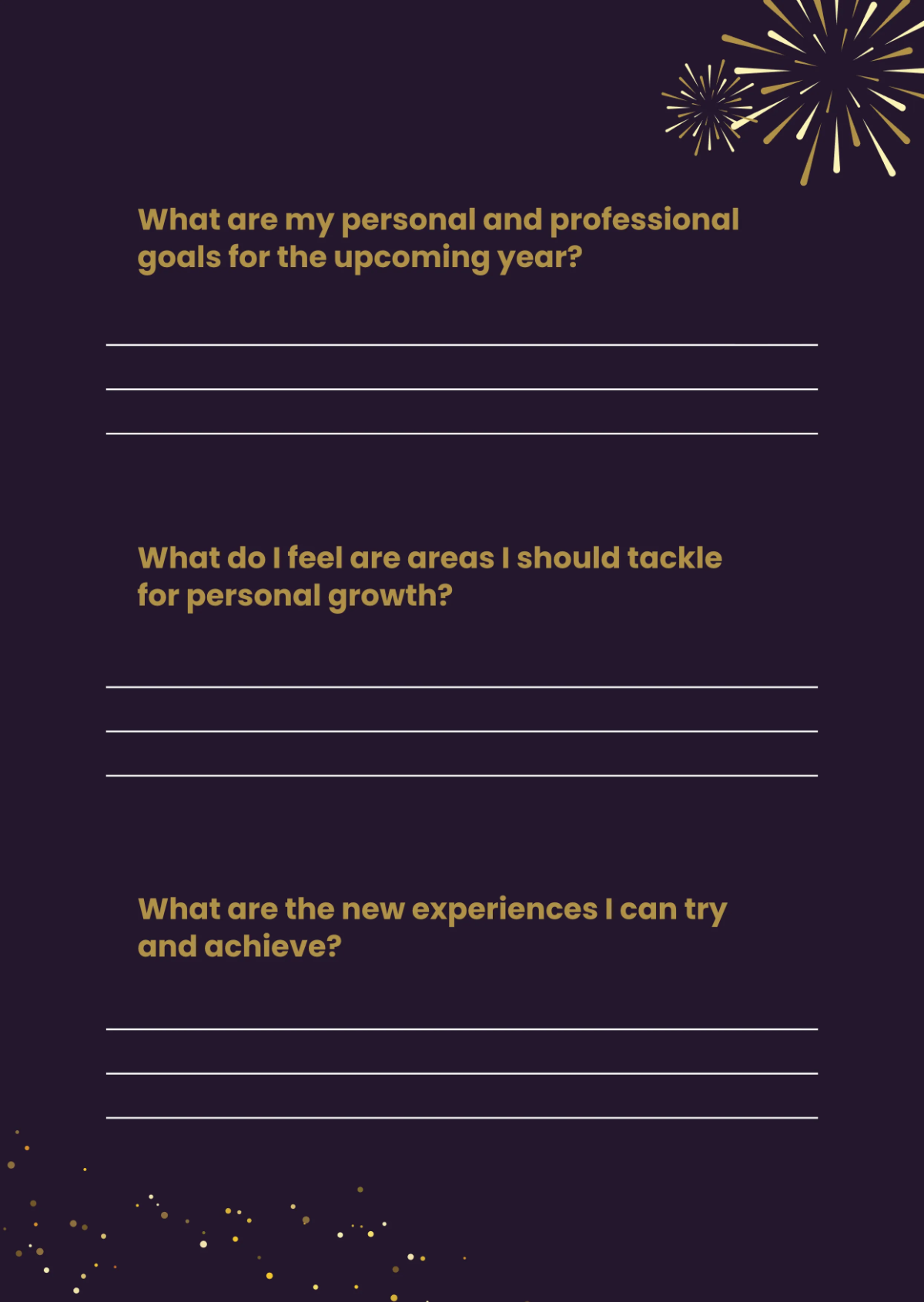 Free New Year Journal Template to Edit Online