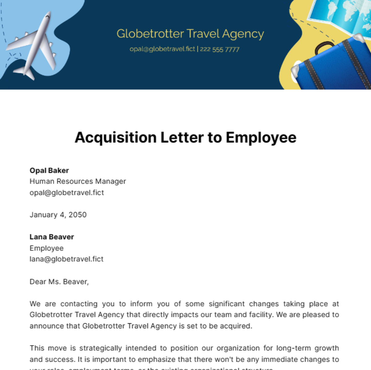 Acquisition Letter to Employees Template