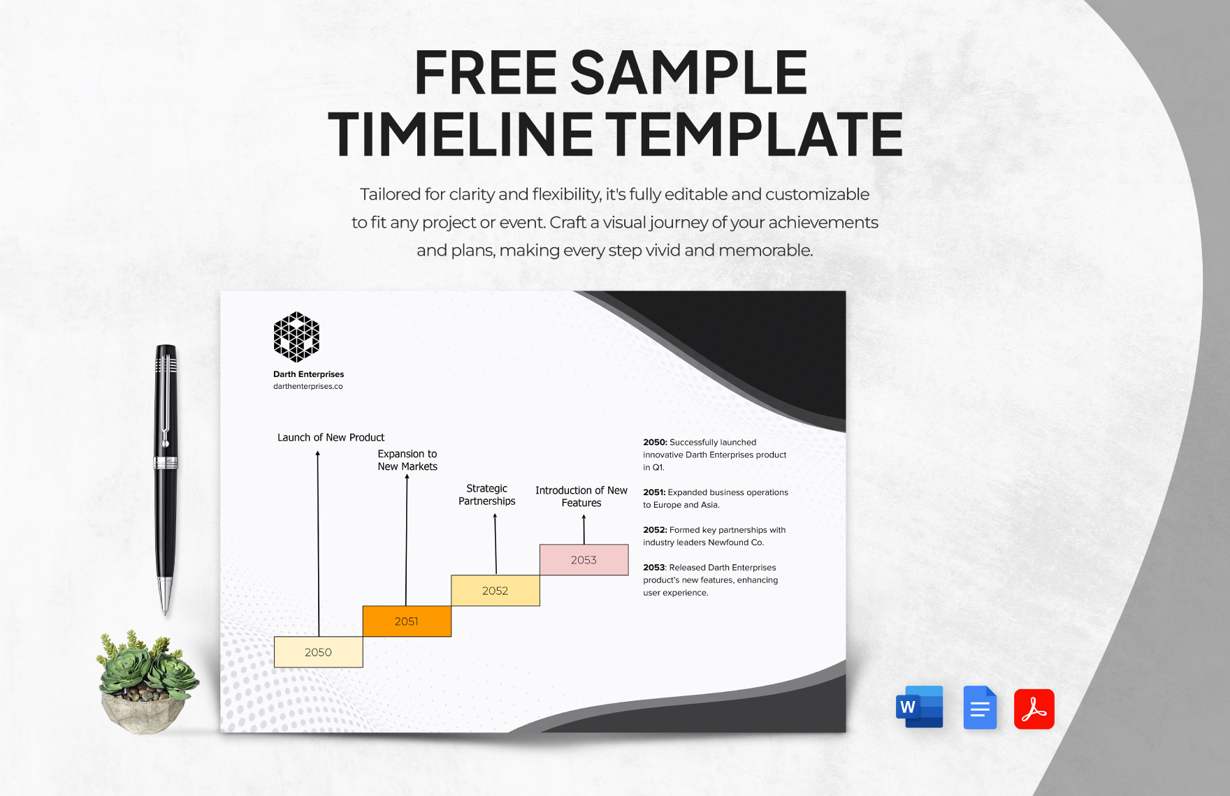 Free Sample Timeline Roadmap Template - Download in Word, Google Docs ...