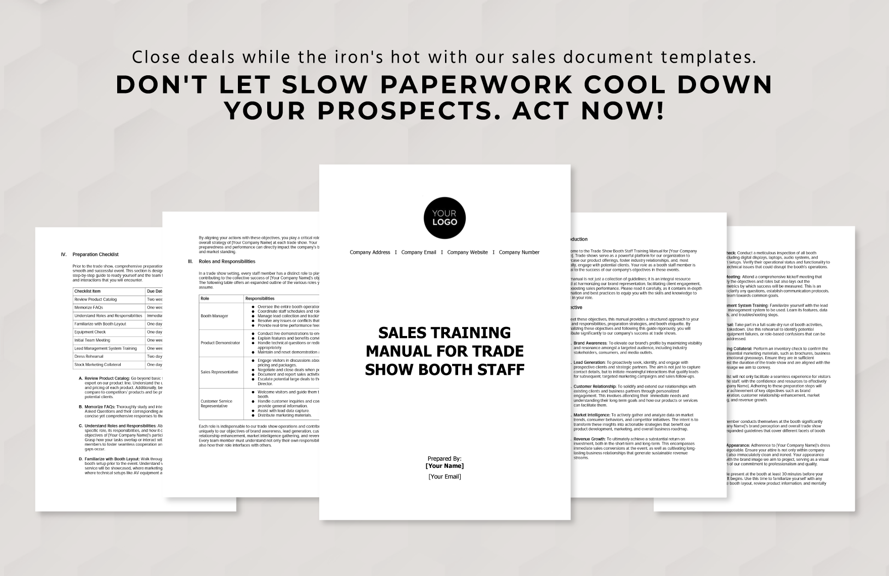 Sales Training Manual for Trade Show Booth Staff Template