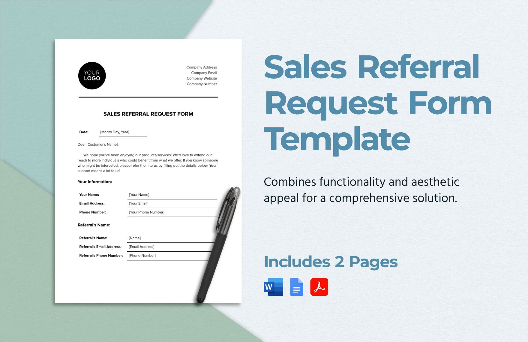 Sales Referral Request Form Template in Word, Google Docs, PDF
