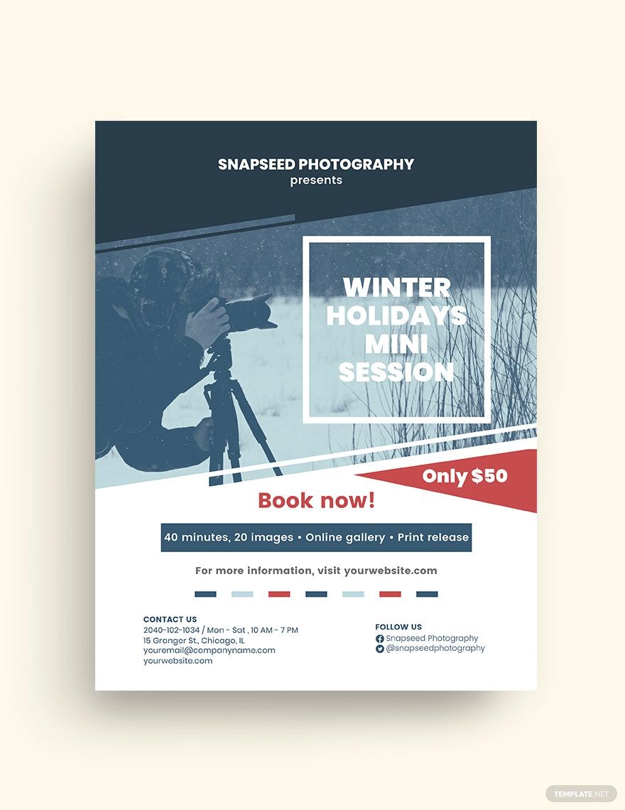 Free Winter Holidays Minis Flyer Template