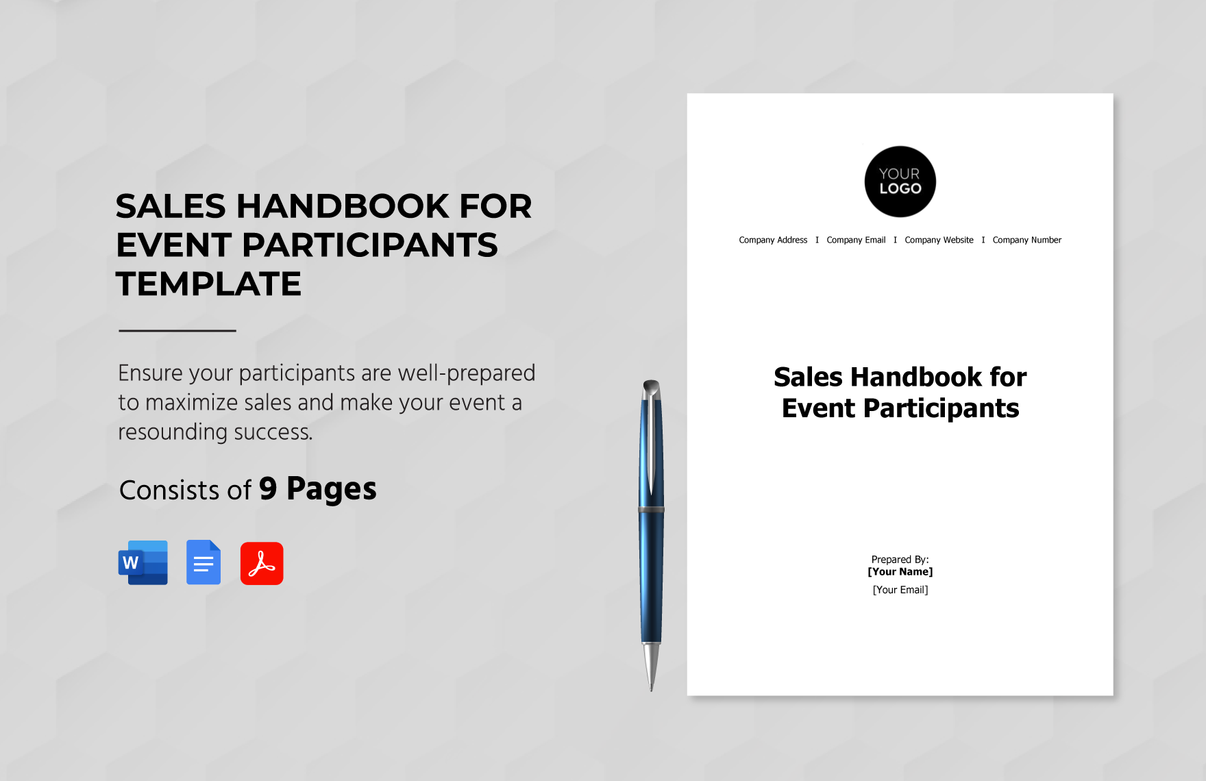 Sales Handbook for Event Participants Template in Word, Google Docs, PDF