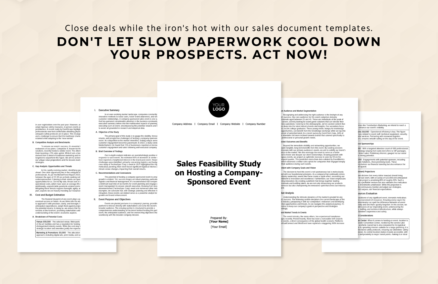 Sales Feasibility Study on Hosting a Company-Sponsored Event Template