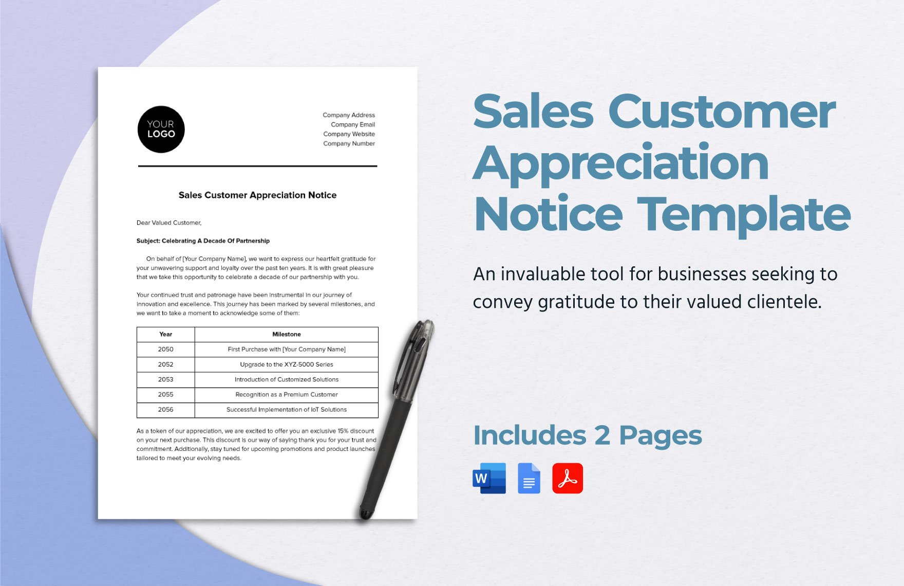 Sales Customer Appreciation Notice Template