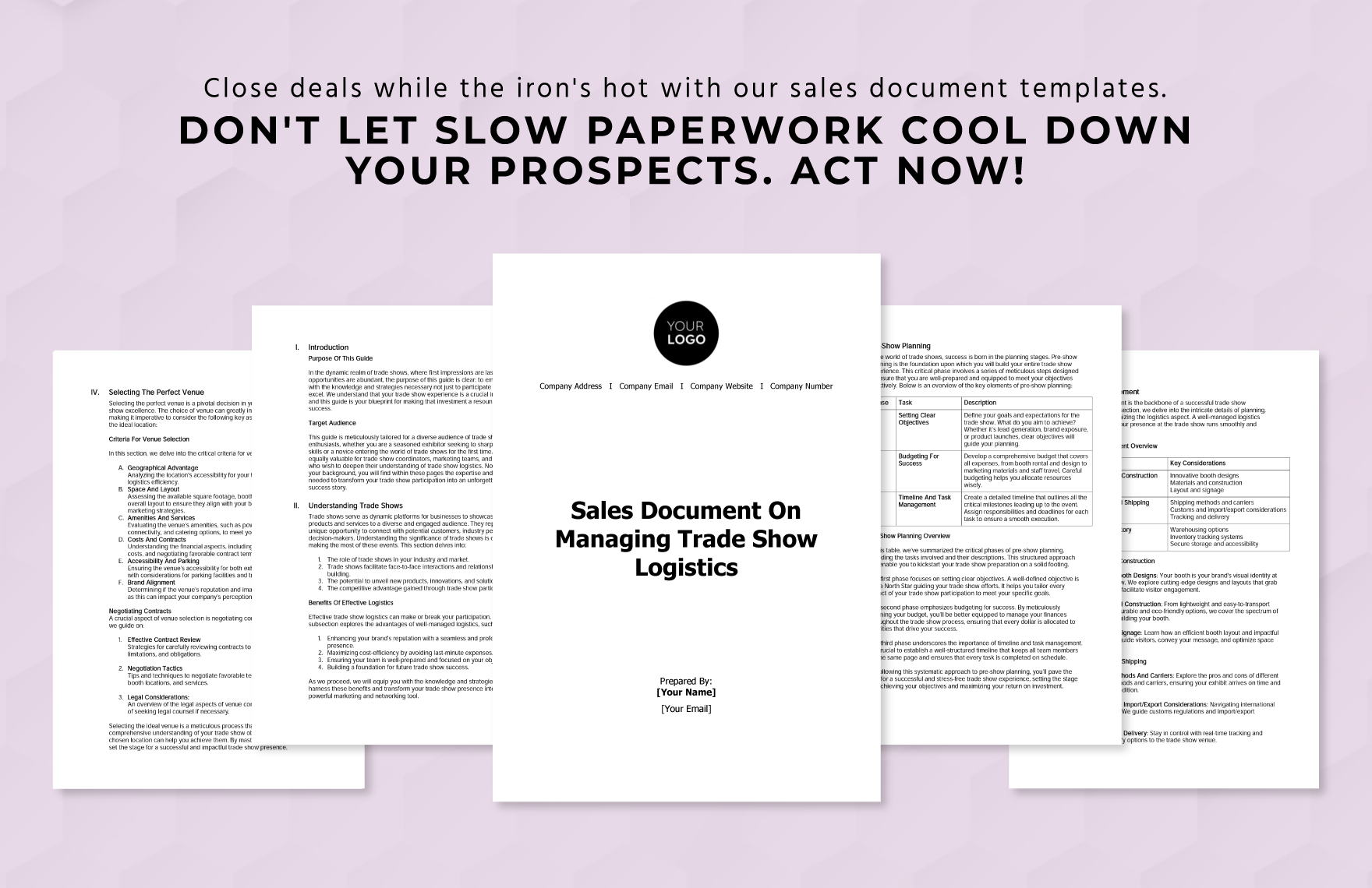 Sales Document on Managing Trade Show Logistics Template