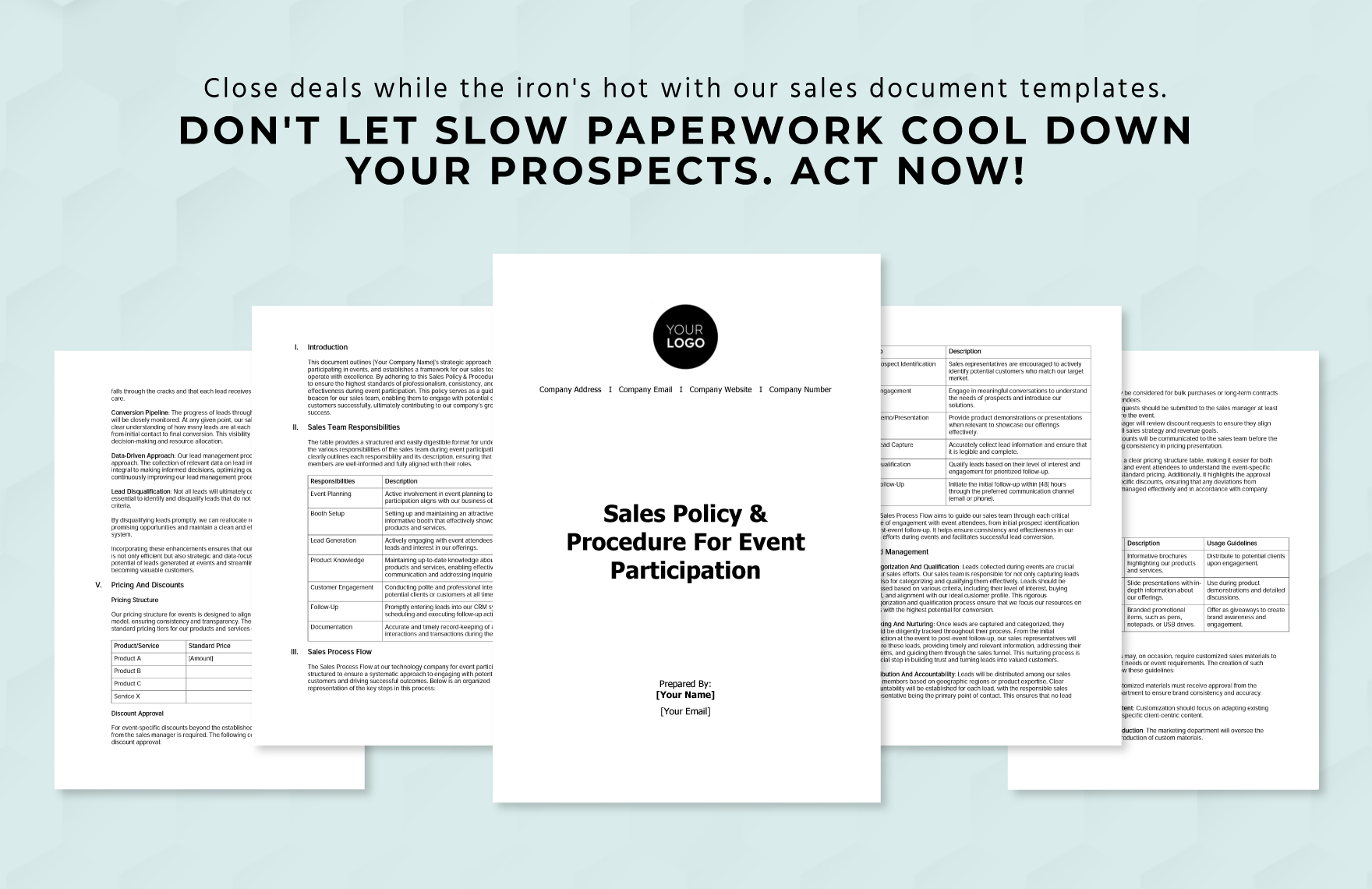 Sales Policy & Procedure for Event Participation Template