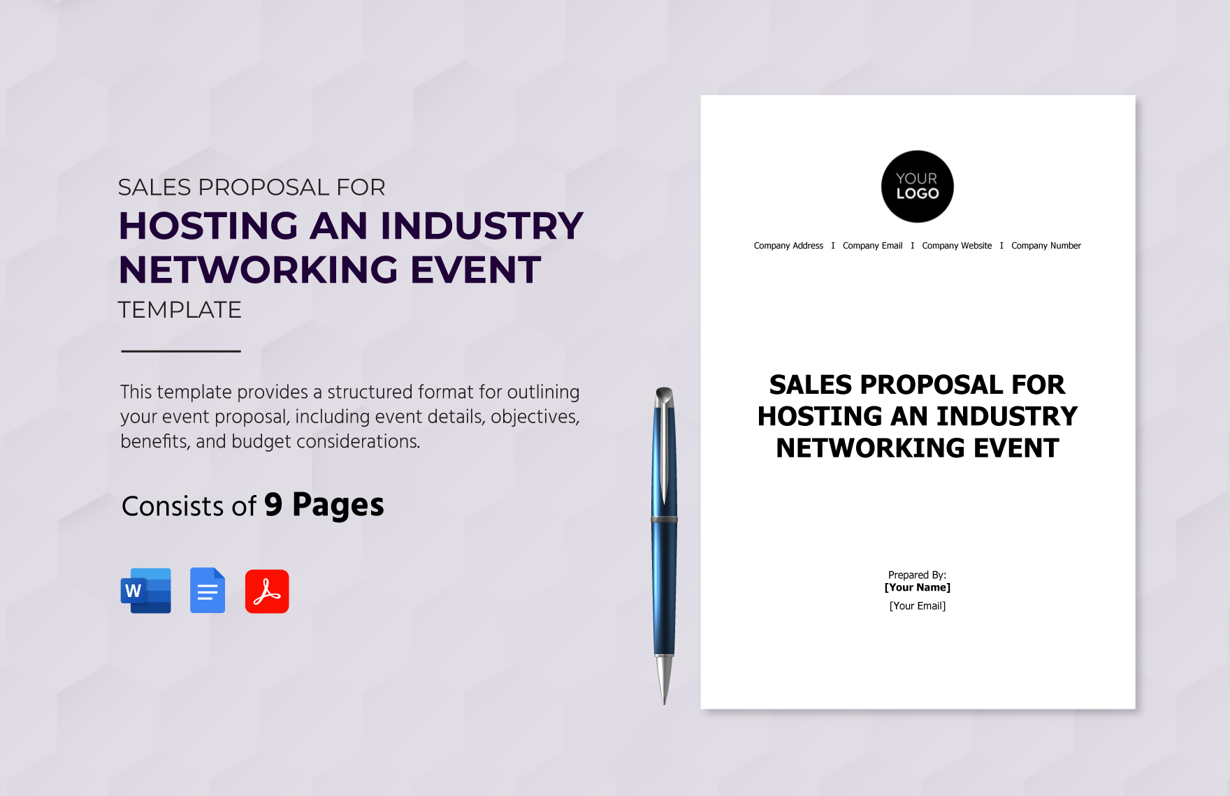 Sales Proposal for Hosting an Industry Networking Event Template in Word, Google Docs, PDF