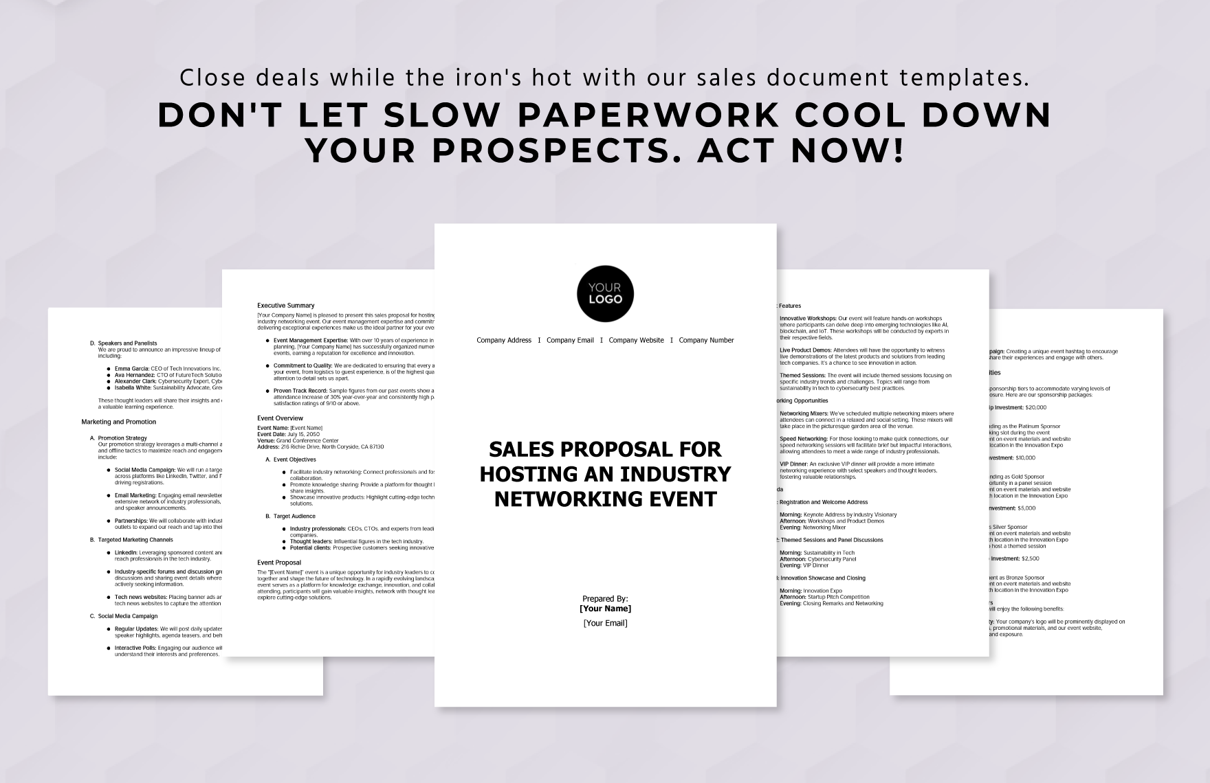 Sales Proposal for Hosting an Industry Networking Event Template