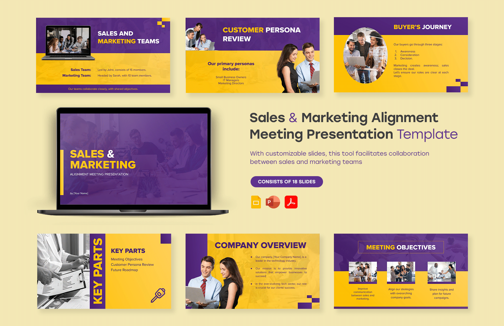 Free Sales and Marketing Alignment Meeting Presentation Template in PDF, PowerPoint, Google Slides