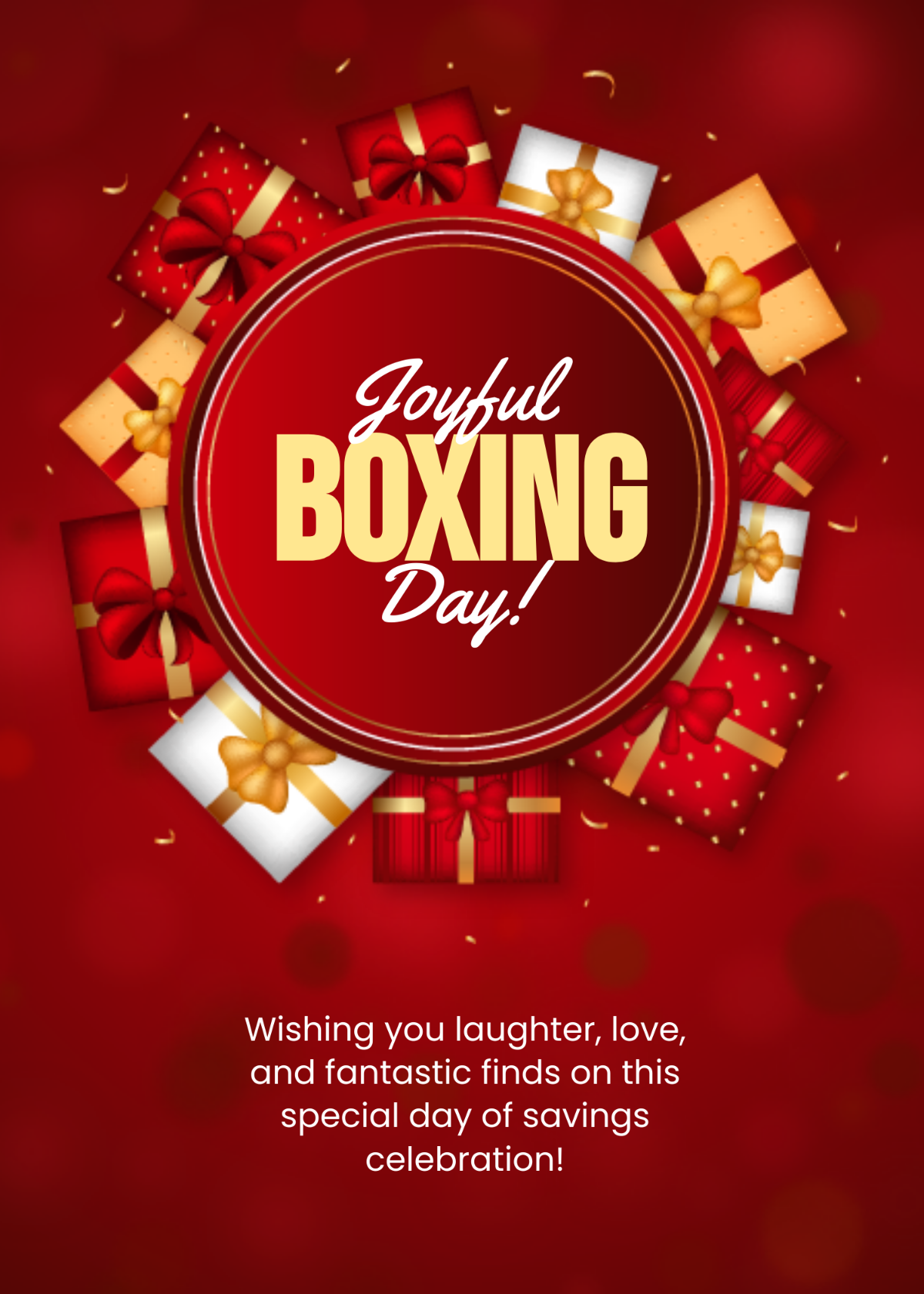Simple Happy Boxing Day Greeting Card Template