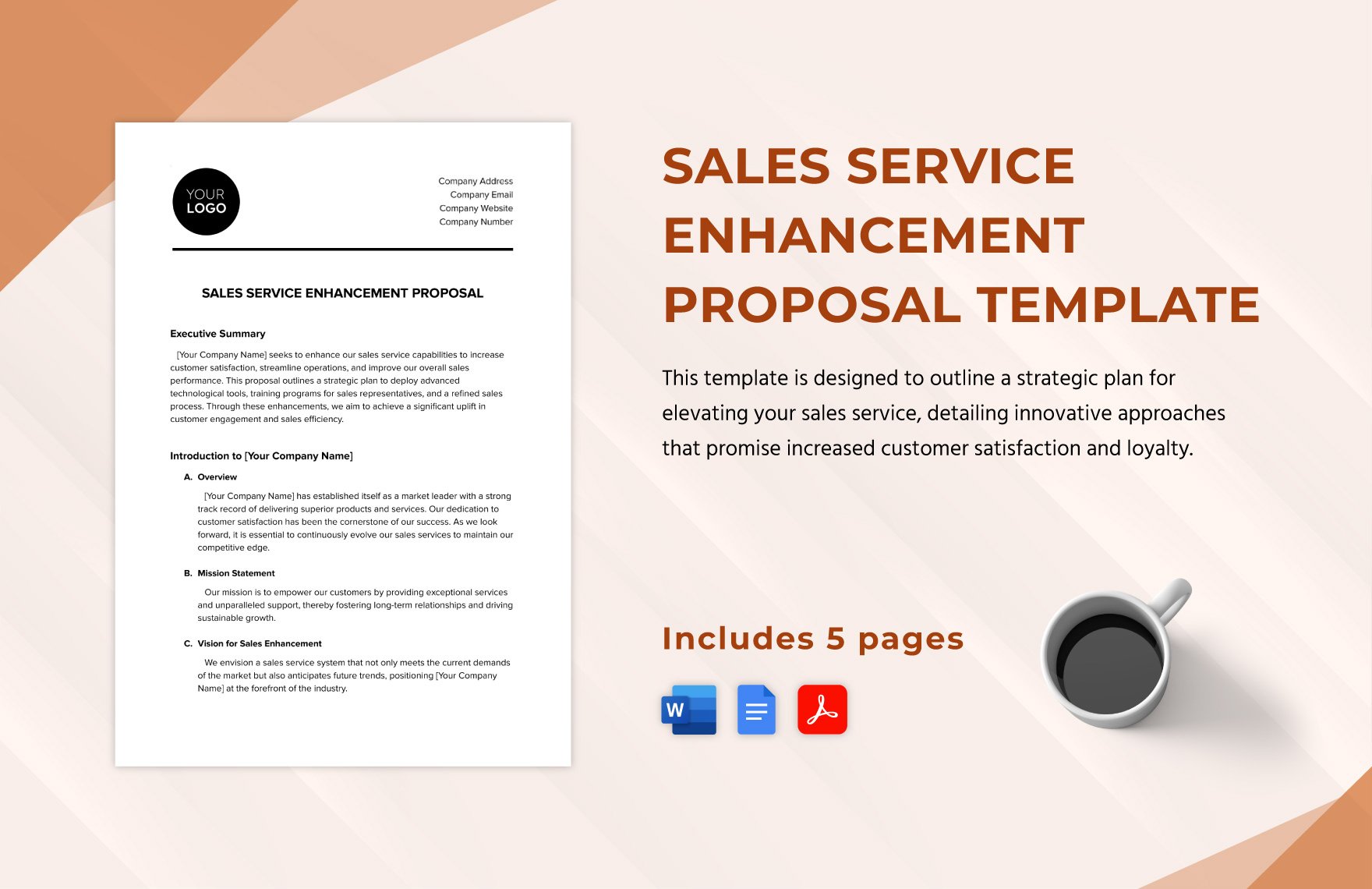 Sales Service Enhancement Proposal Template in Word, Google Docs, PDF