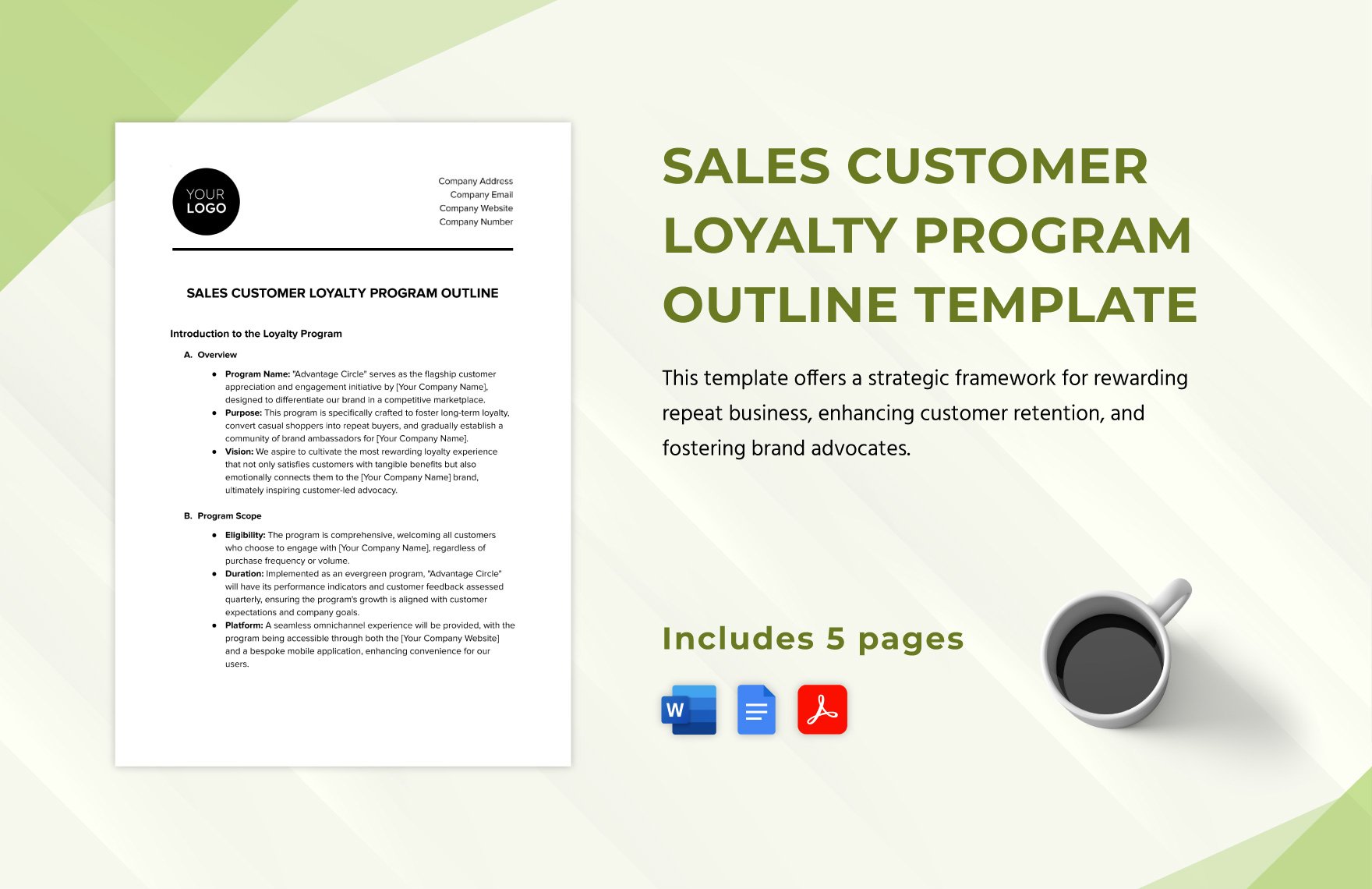 Sales Customer Loyalty Program Outline Template in Word, Google Docs, PDF