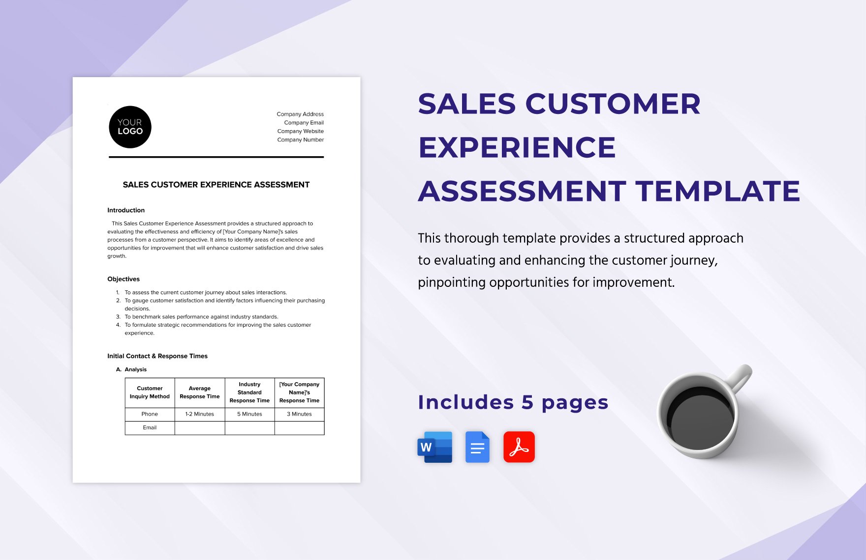 Sales Customer Experience Assessment Template in Word, Google Docs, PDF