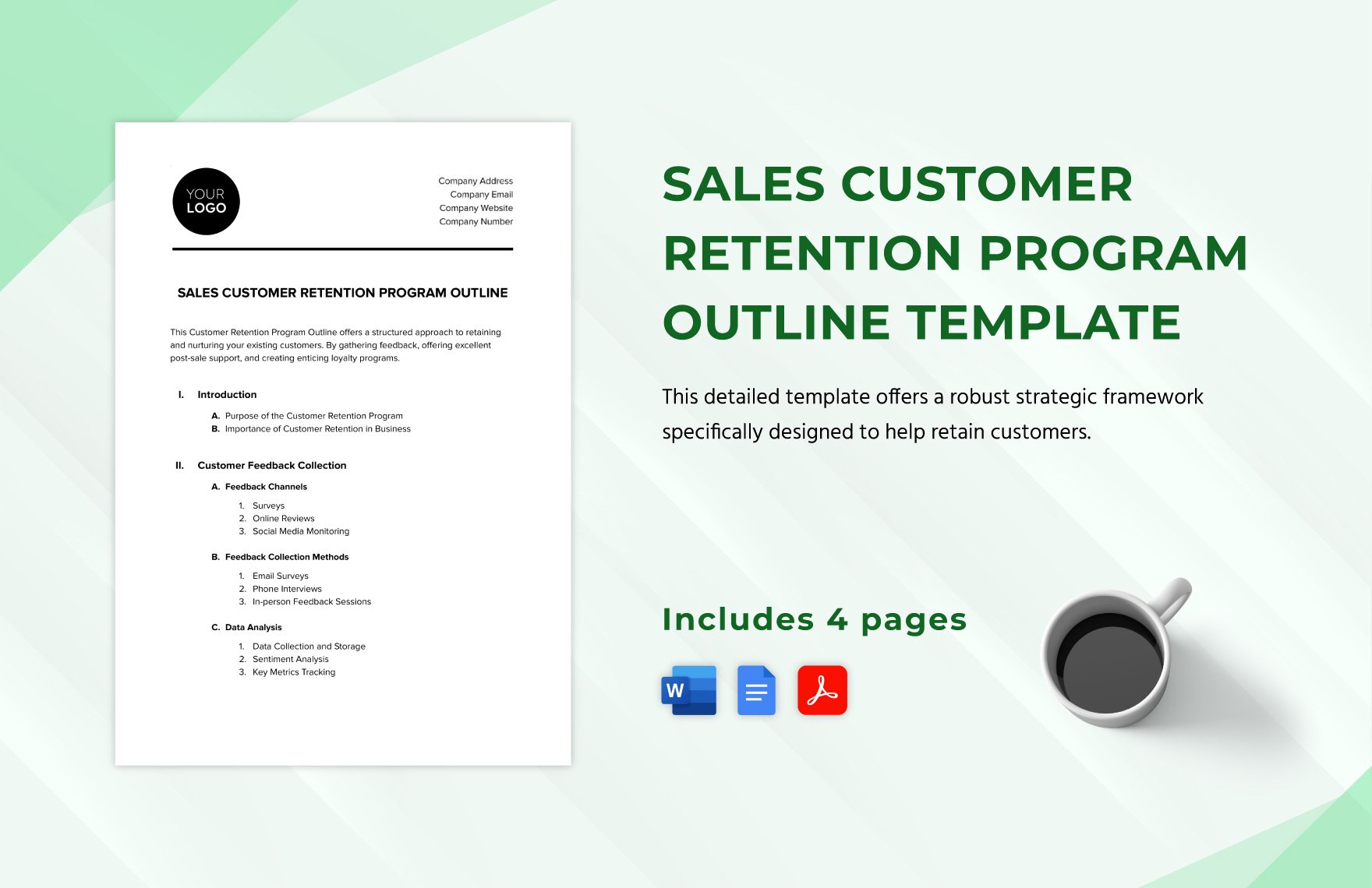 Sales Customer Retention Program Outline Template in Word, Google Docs, PDF