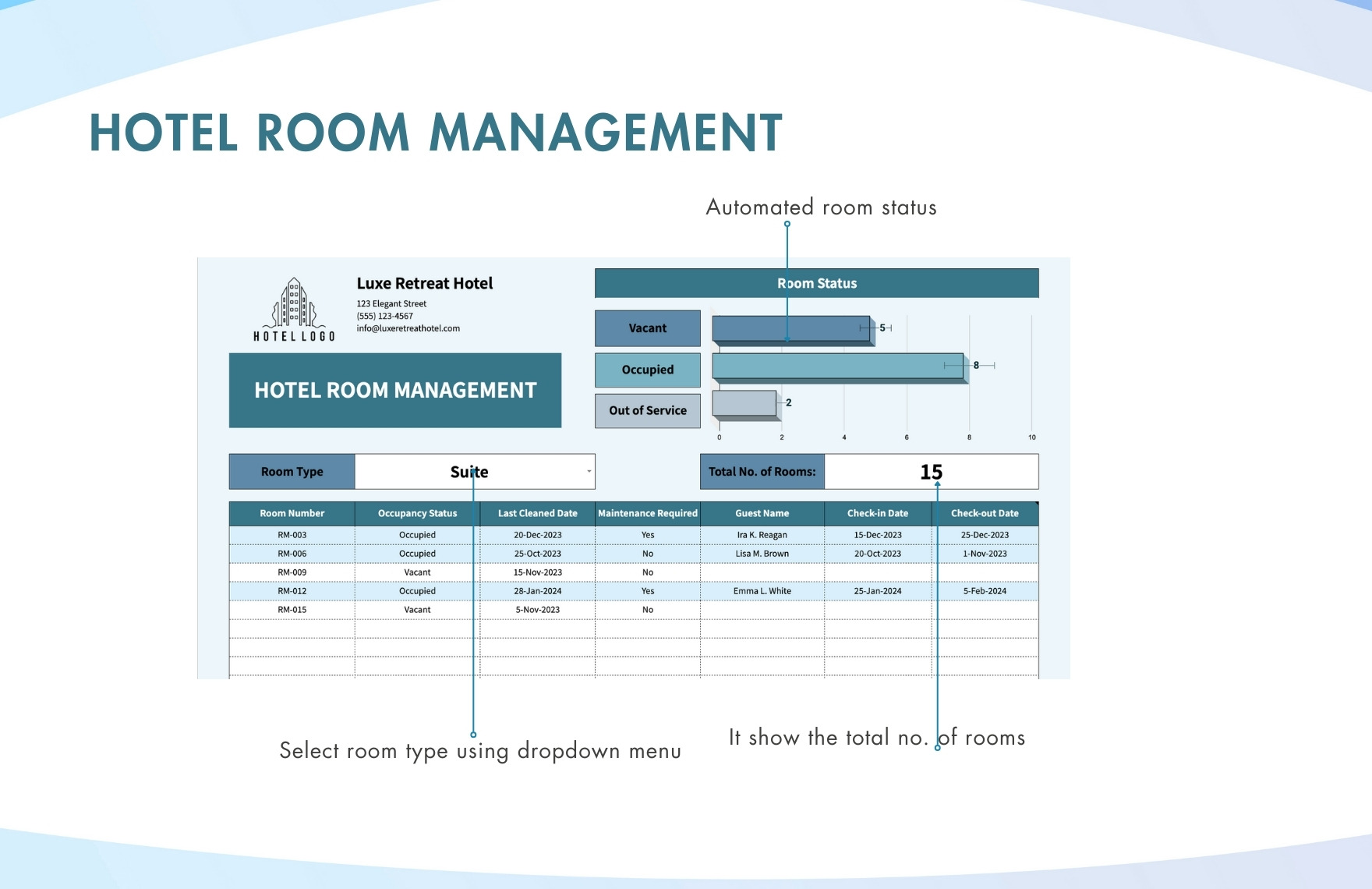 Hotel Room Management Template