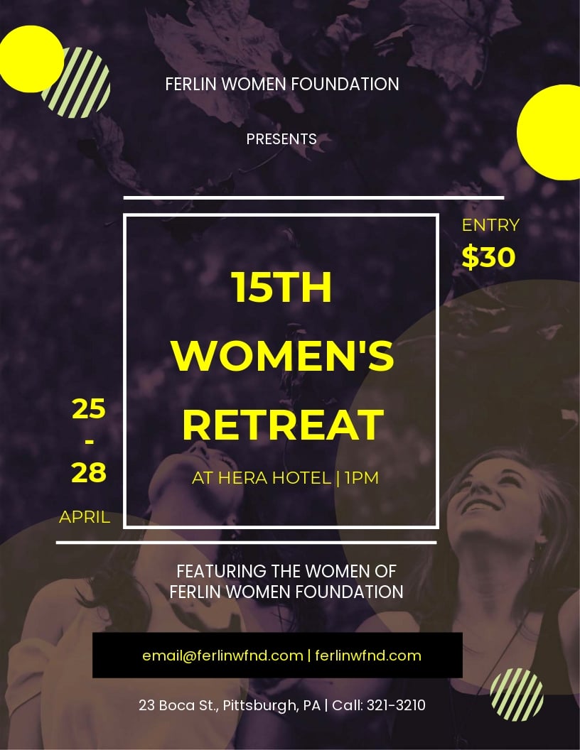 Women's Retreat Flyer Template [Free PDF] Word PSD InDesign