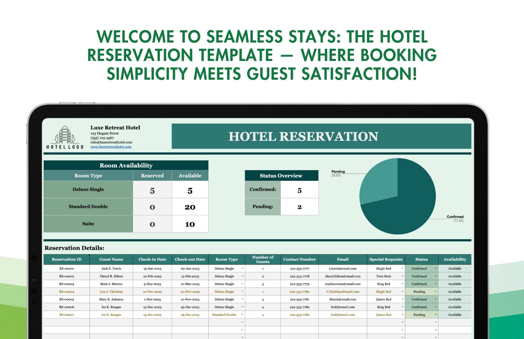 Hotel Reservation Template