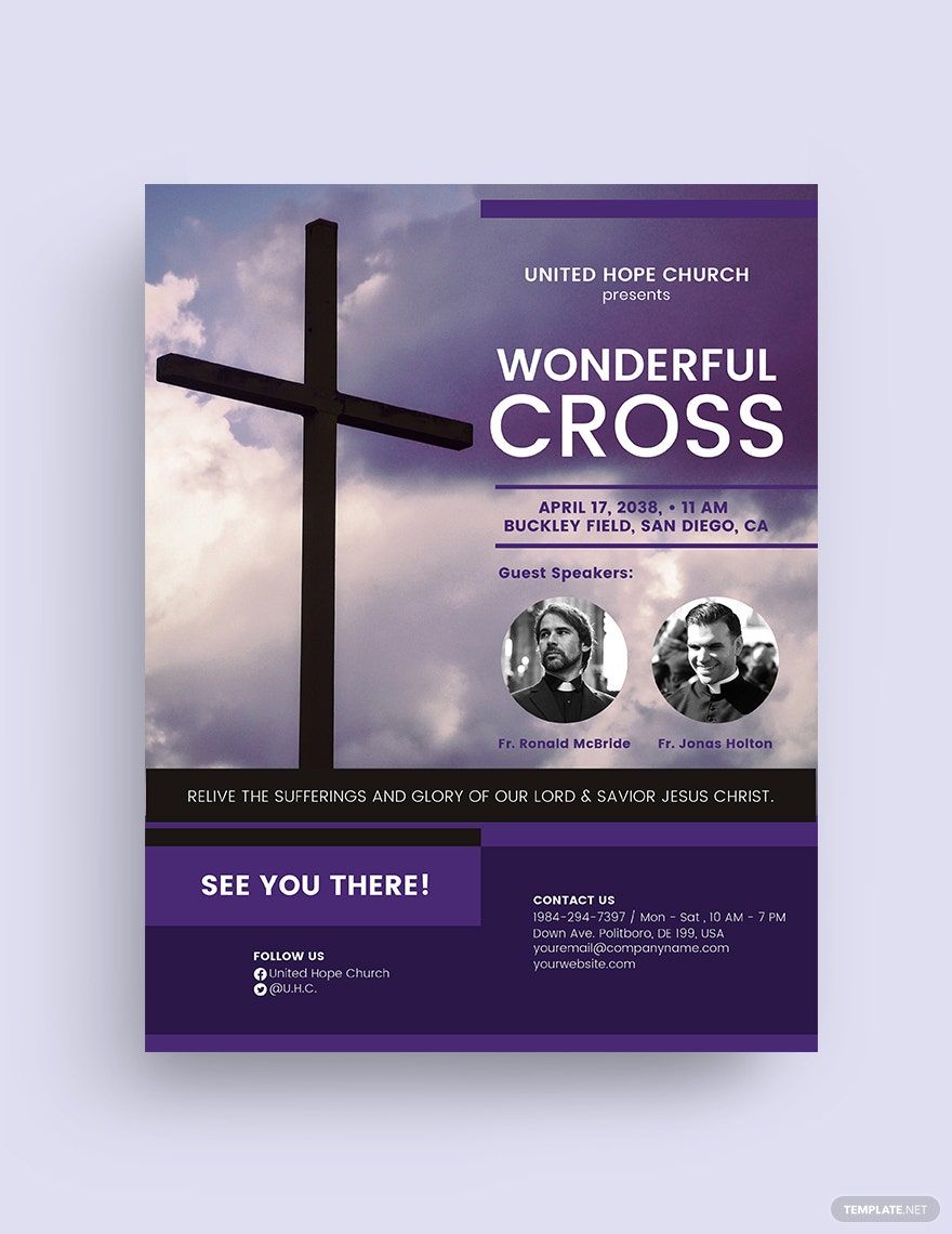 Free Wonderful Cross Flyer Template