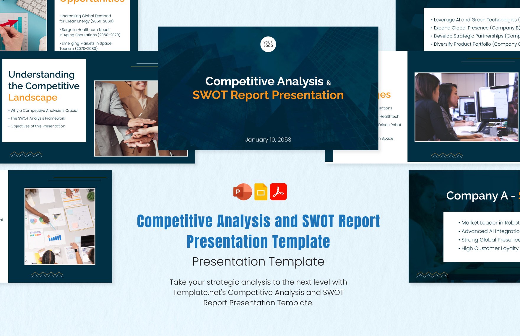 Competitive Analysis and SWOT Report Presentation Template