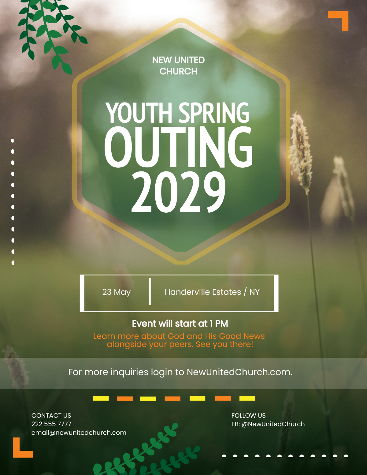 Youth Spring Outing Church Flyer Template