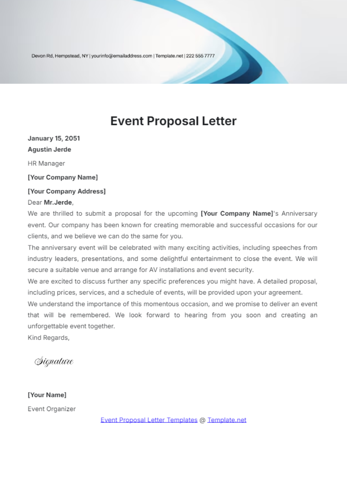 Event Proposal Letter Template