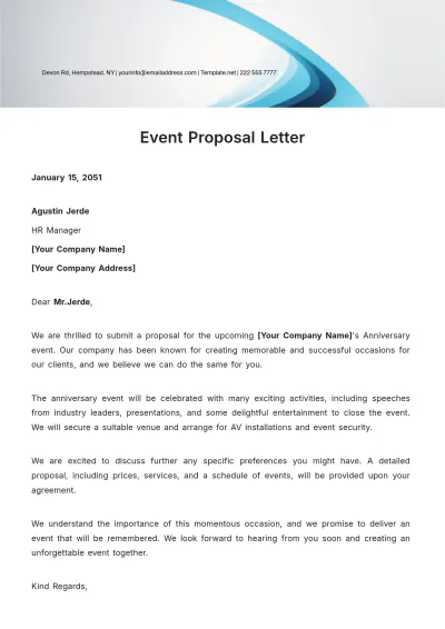 Free Event Proposal Letter Template to Edit Online