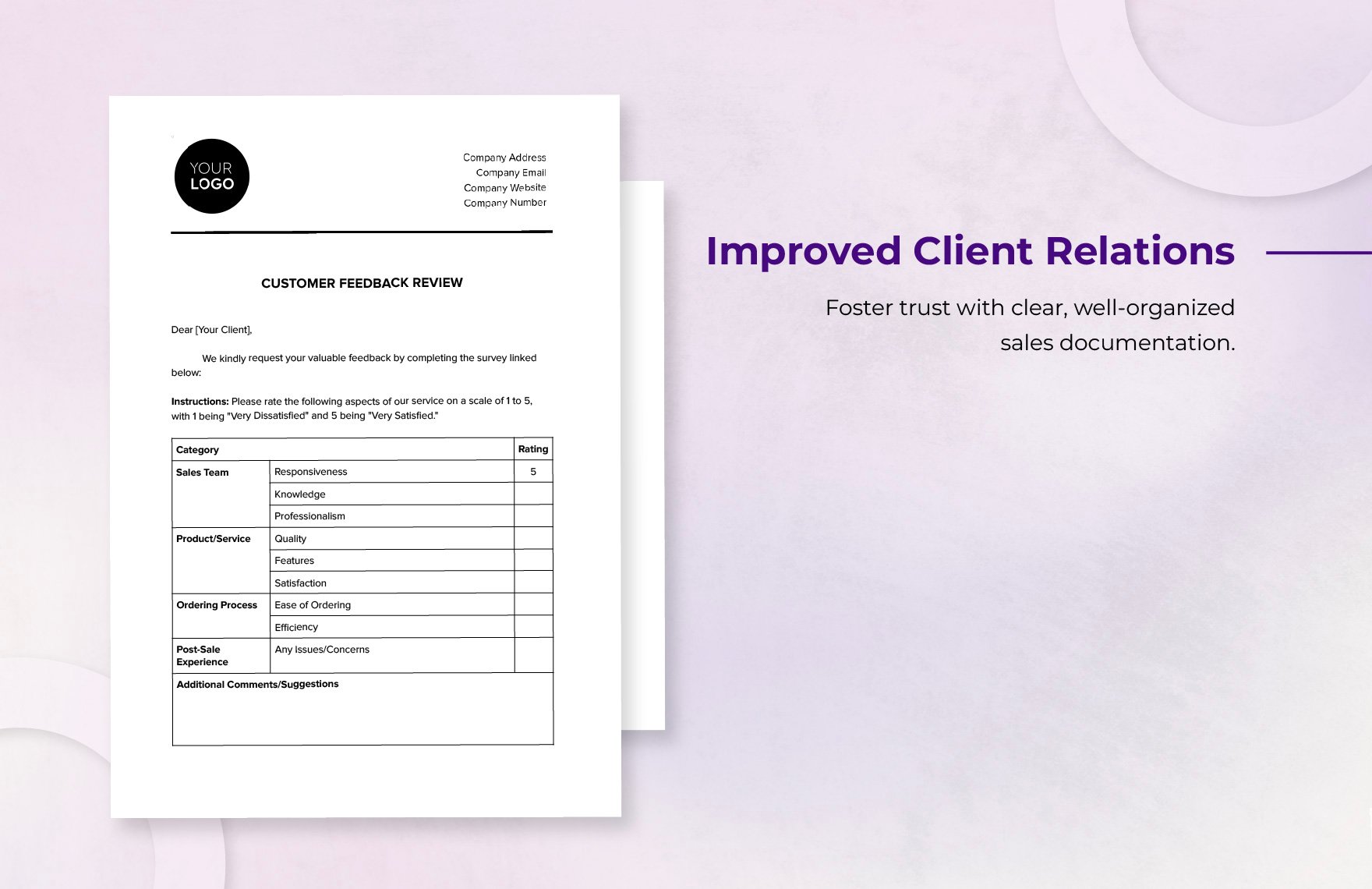 Customer Feedback Review Template