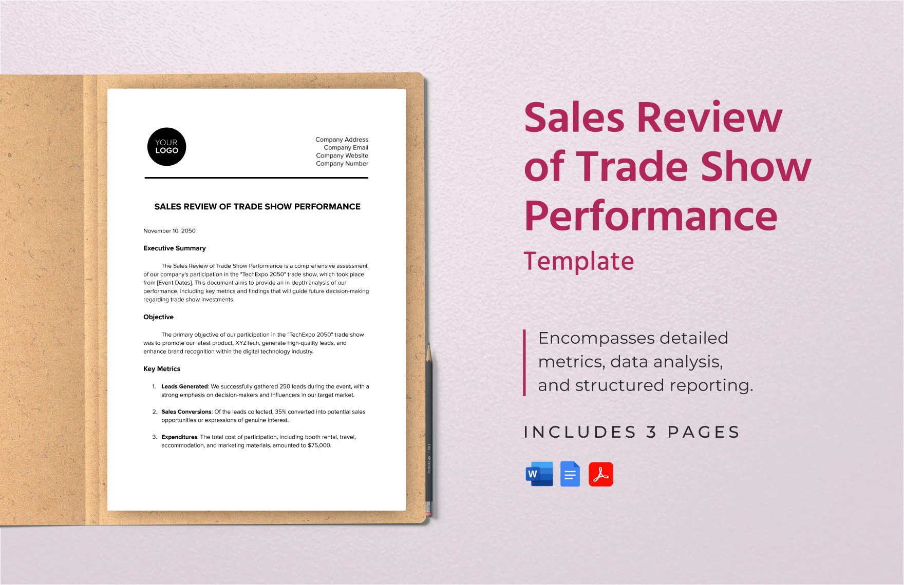 Sales Review of Trade Show Performance Template