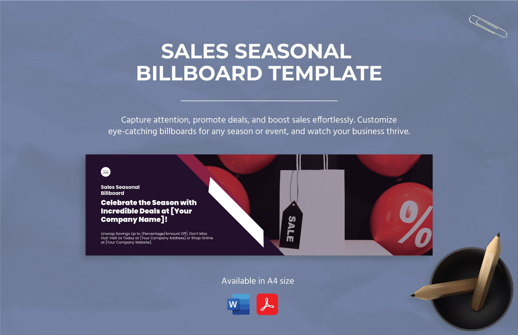 Sales Seasonal Billboard Template in Word, PDF