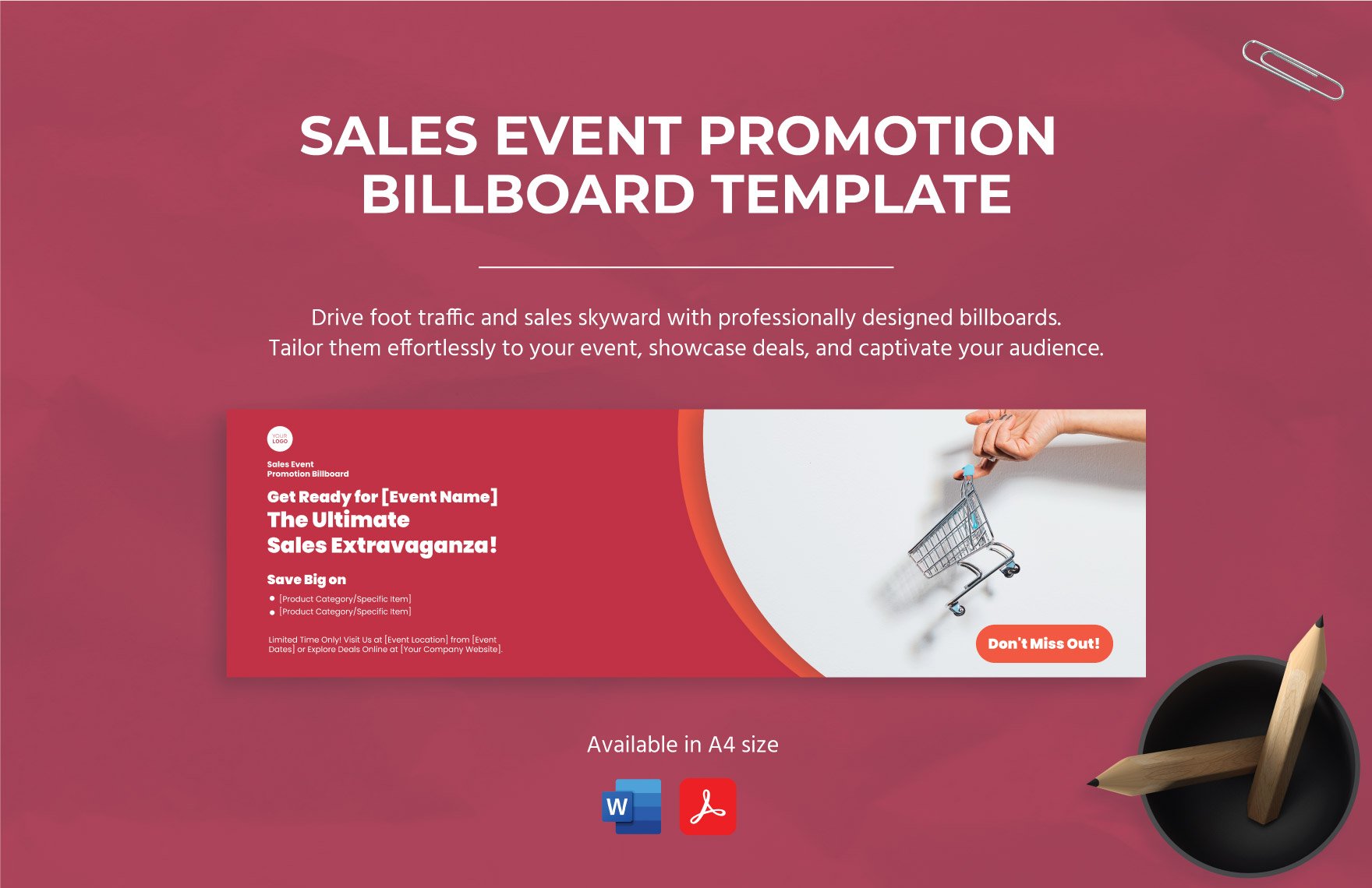 Sales Event Promotion Billboard Template in Word, PDF