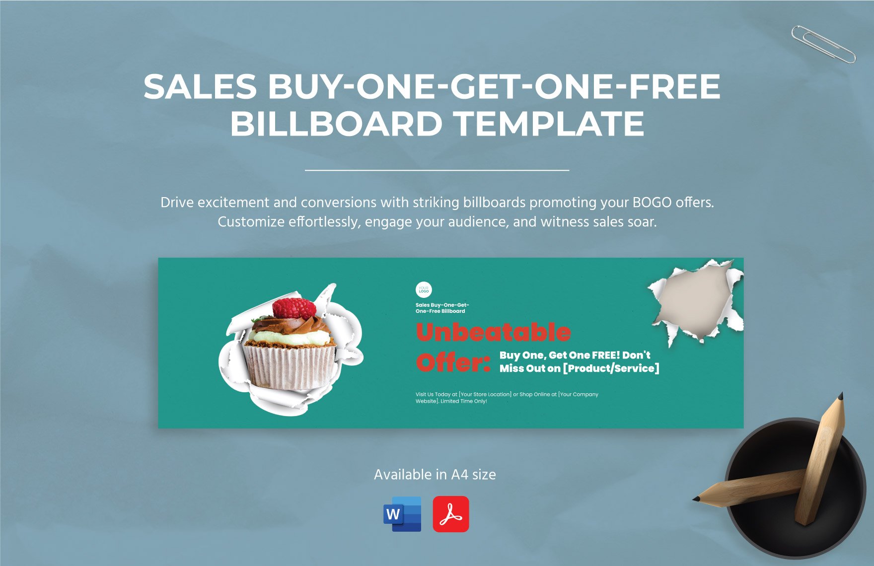 Sales Buy-One-Get-One-Free Billboard Template in Word, PDF