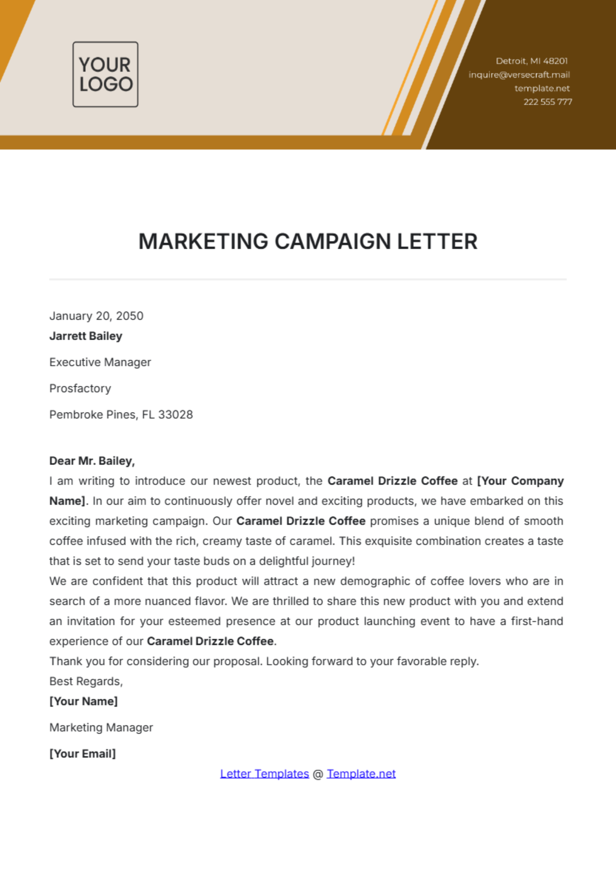 Marketing Campaign Letter Template - Edit Online & Download