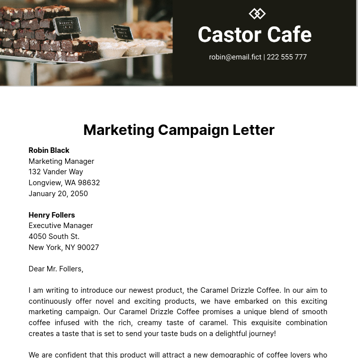 Marketing Campaign Letter Template