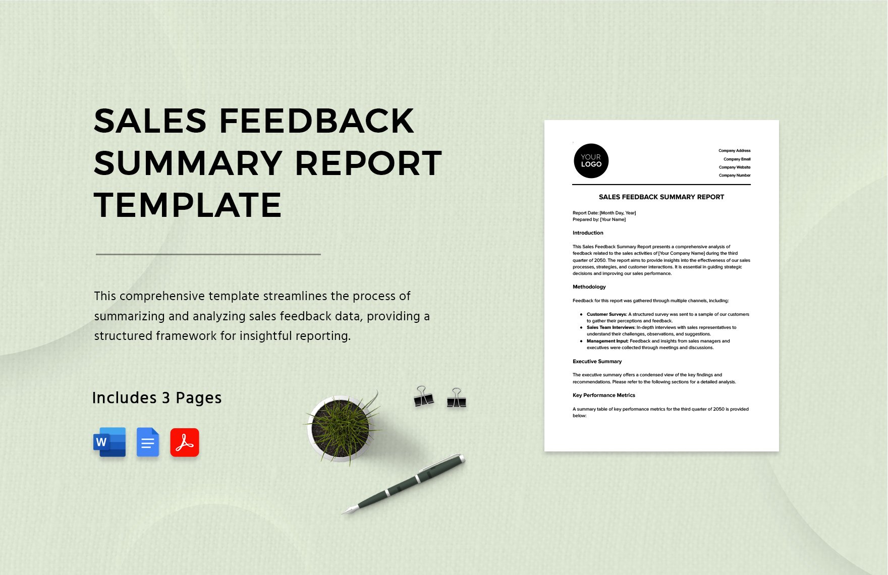 Sales Feedback Summary Report Template