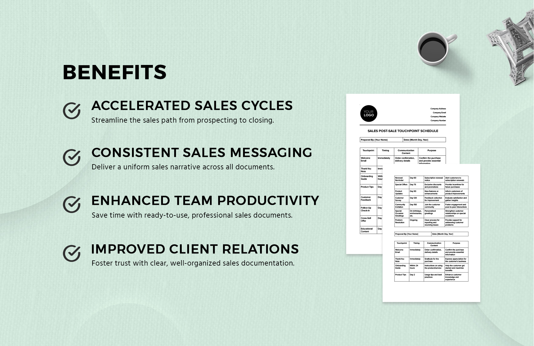 Sales Post-Sale Touchpoint Schedule Template