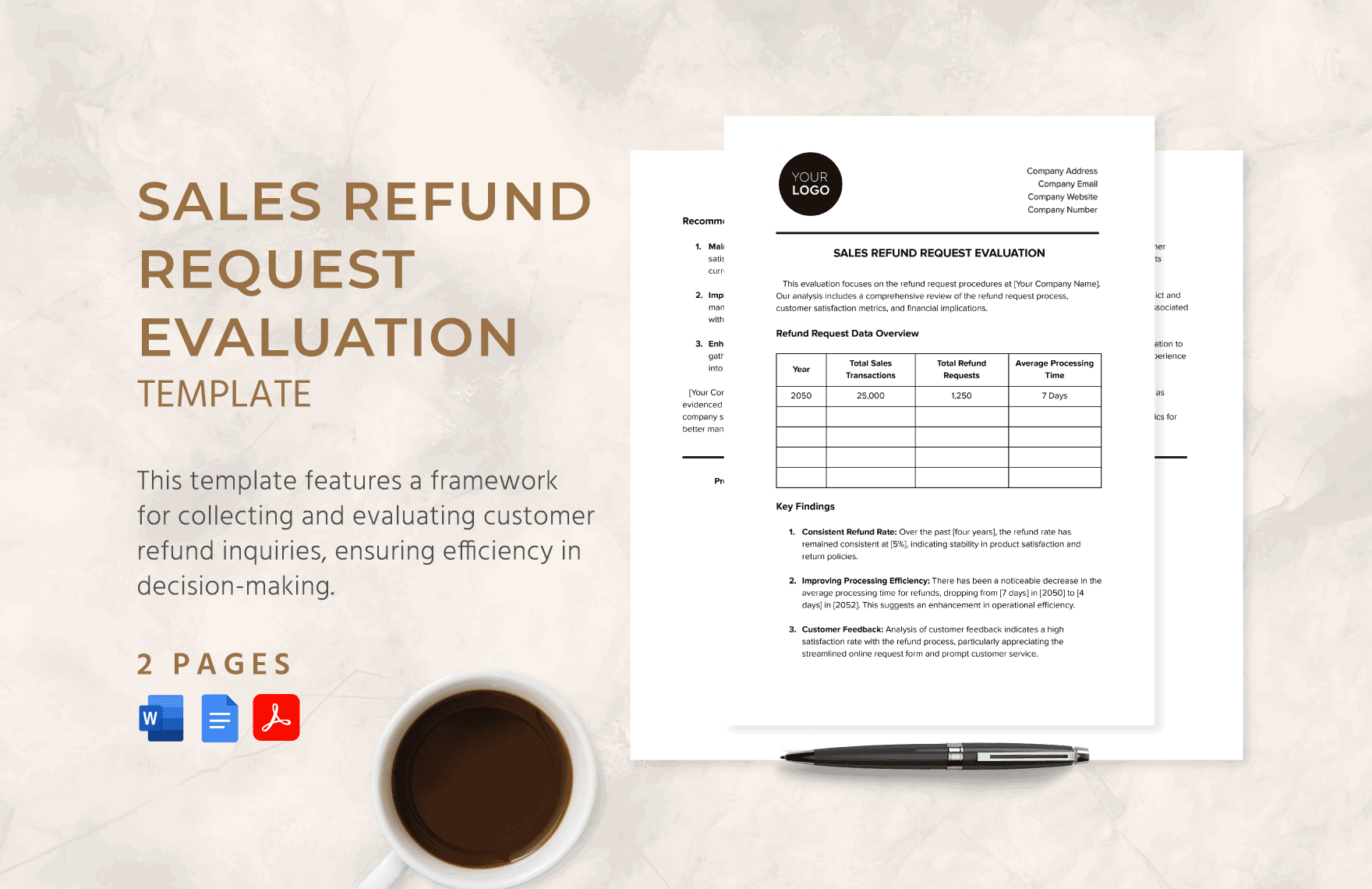 Sales Refund Request Evaluation Template in Word, Google Docs, PDF