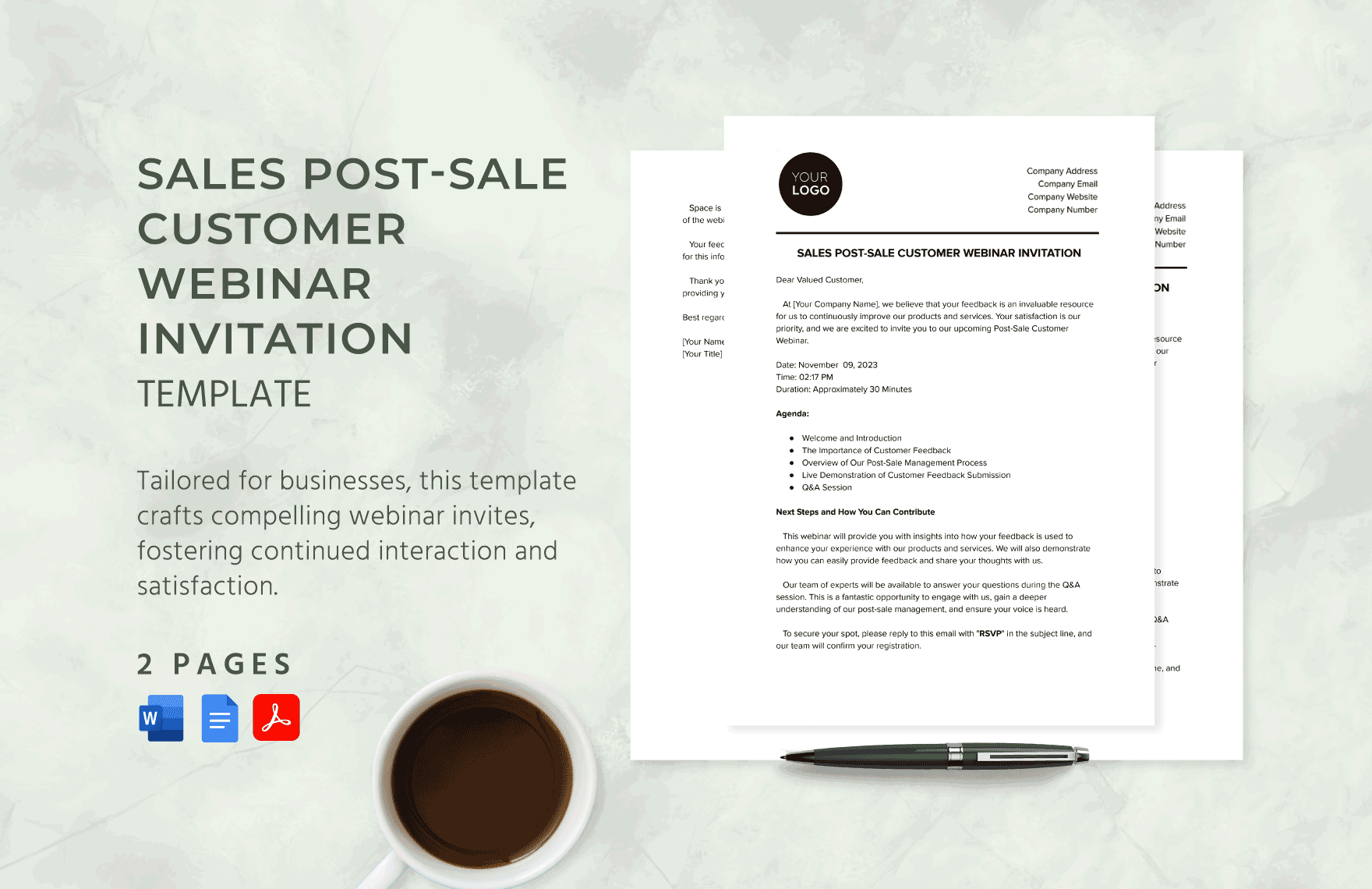 Sales Post-Sale Customer Webinar Invitation Template