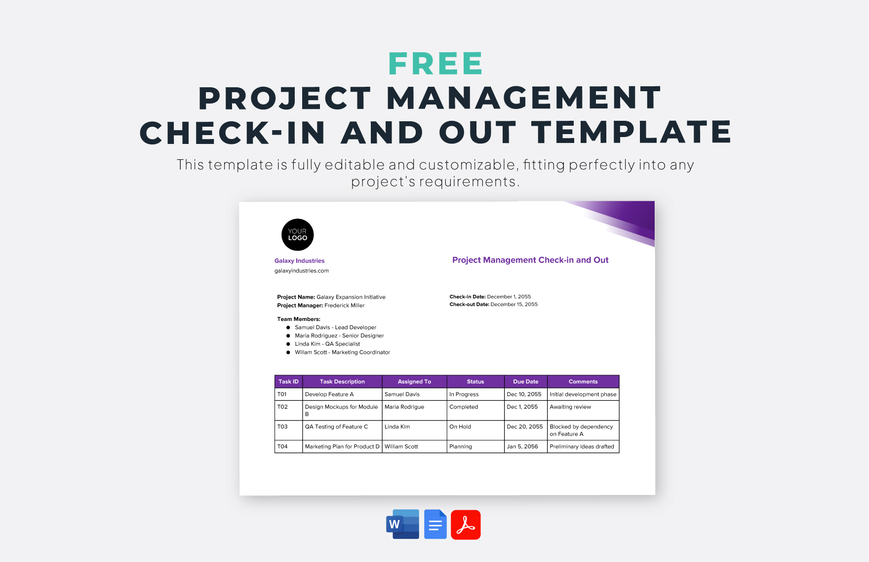 Free Project Management Calendar Template Download In Excel Google